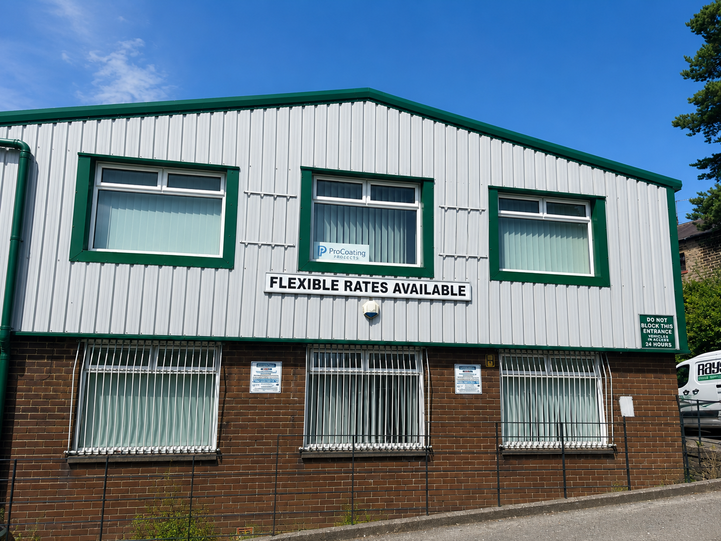 ProCoating Projects spraying cladding on an industrial unit